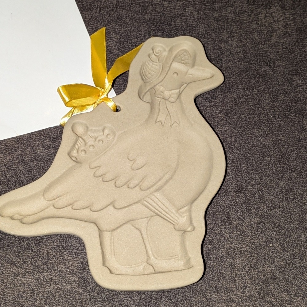 Brown Bag Cookie Art Mother Goose Stoneware Cookie Mold with Recipe Book USA VTG